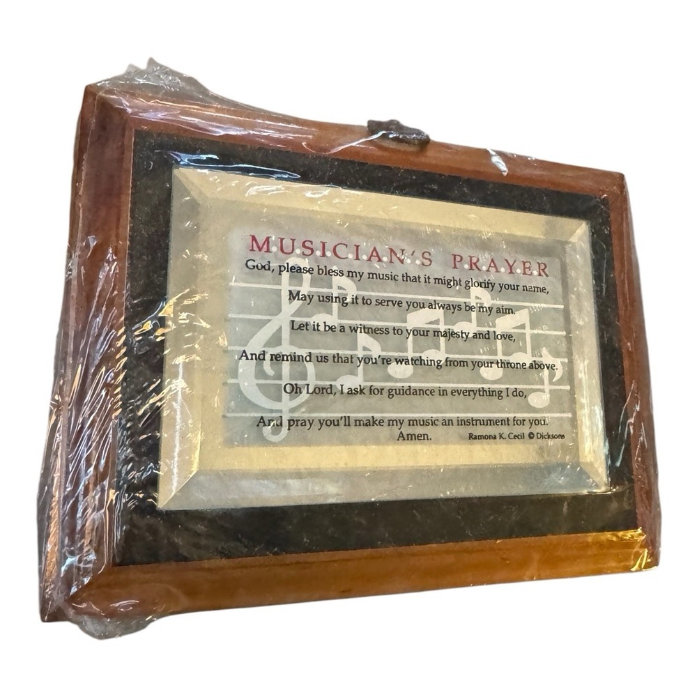 Dicksons Musician's Prayer Hanging Plaque Wood Frame Wall Decor Made in USA